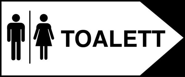 Toalett - högerpil